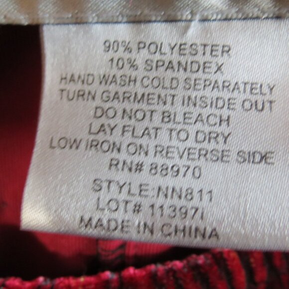 Ronnie Nicole Red & Black Plaid Skirt Midi Velvet Beading Fringe Size Medium - Picture 9 of 9